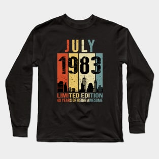 Made In 1983 July 40 Years Of Being Awesome Long Sleeve T-Shirt